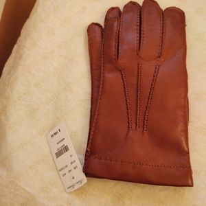 Brooks Brothers leather gloves chestnut brown color